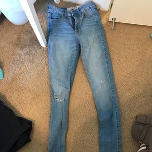 High waisted jeans